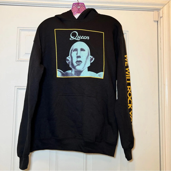 Queen we will rock you kangaroo pocket hoody men’s M - Picture 3 of 7